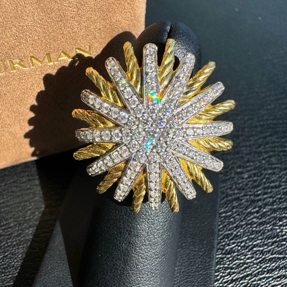 Womans Jewelry Santa Rosa – Page 17 – Olde Towne Jewelers David Yurman 18K yellow gold 1.56CTW Natural Pave Diamond Starburst cocktail Rin